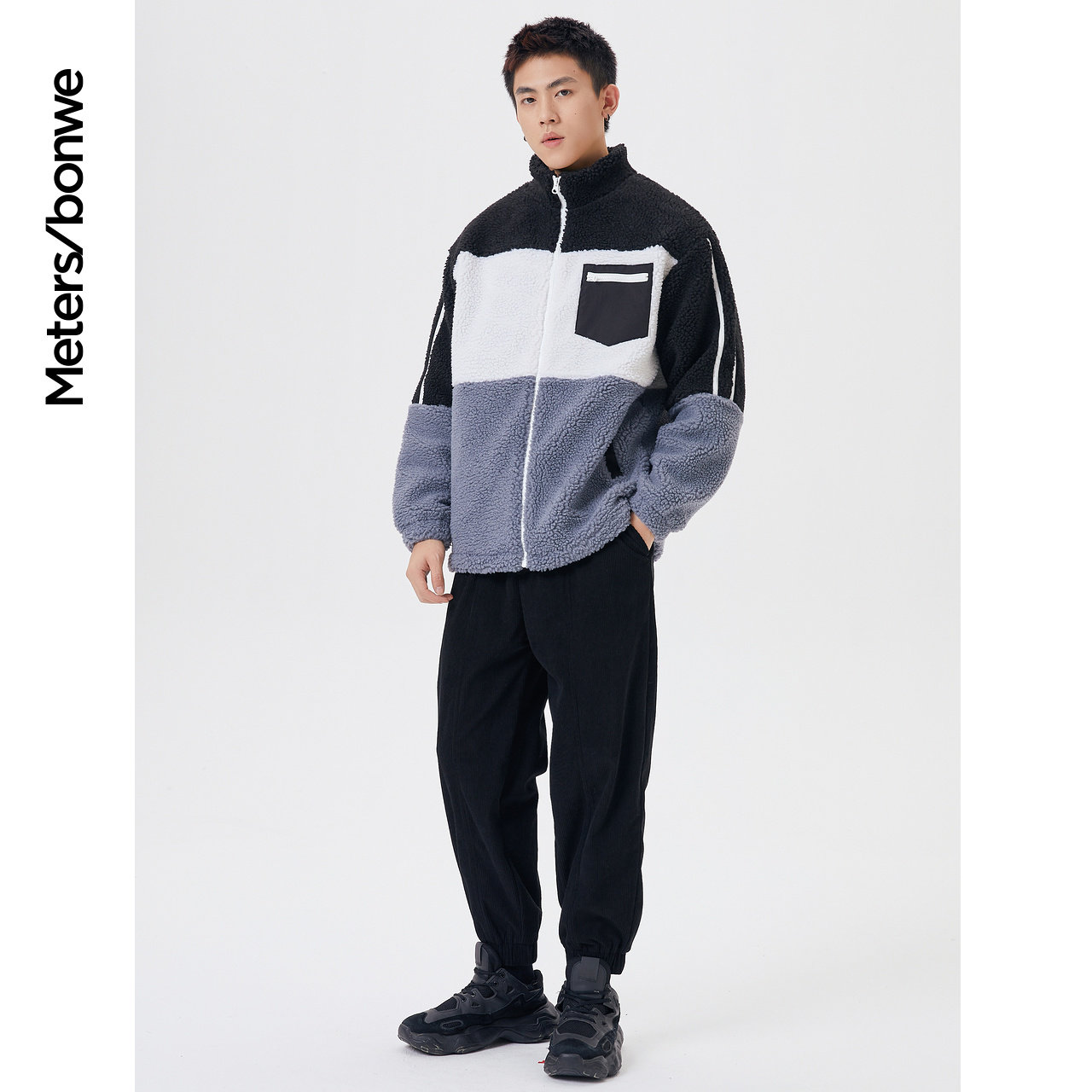 美特斯邦威秋冬外套男装撞色上衣 美特斯邦威outlets店夹克