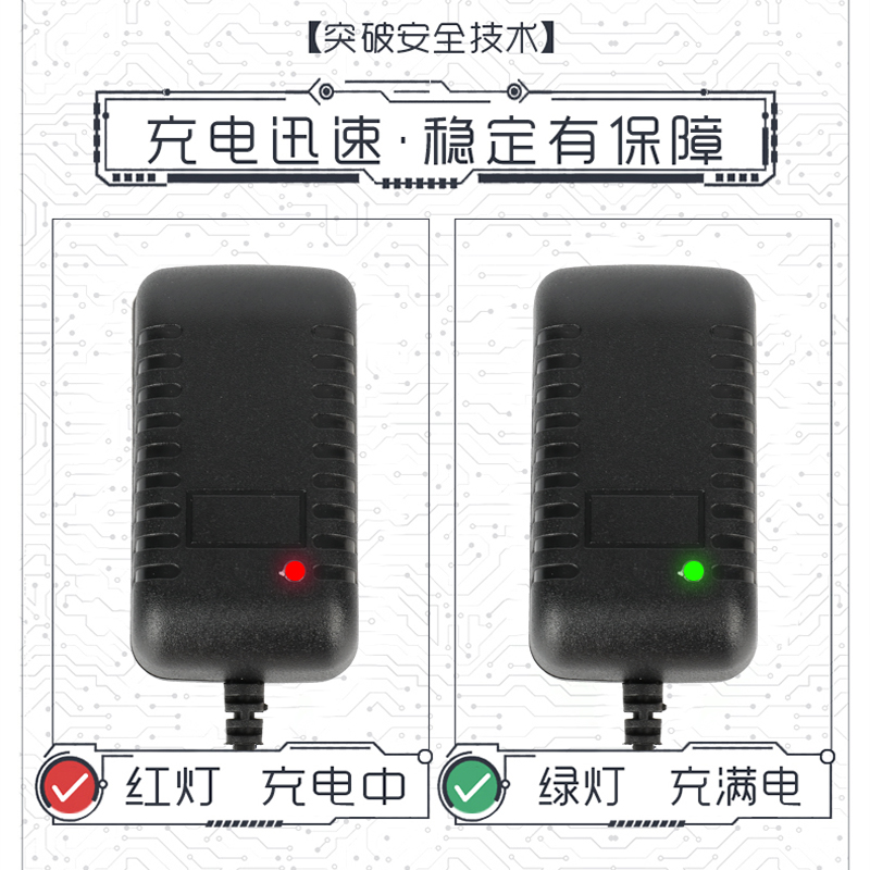 童车专用12V充电器儿童电动摩托车冲电线通用遥控汽车锂电池电瓶