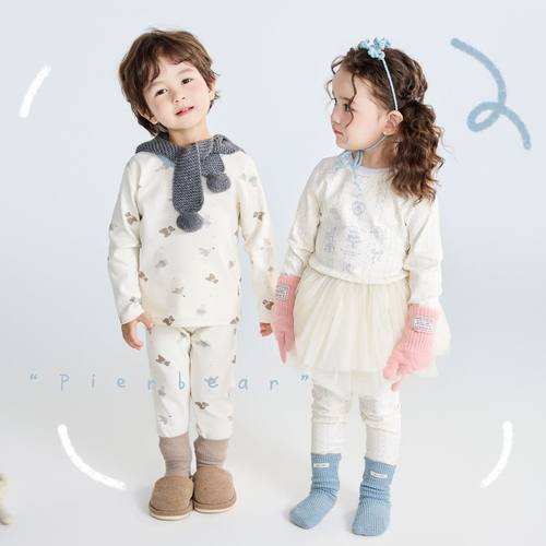 儿童纯棉加厚秋衣秋裤套装男童女童睡衣宝宝家居服男孩秋冬款内衣 - 图1