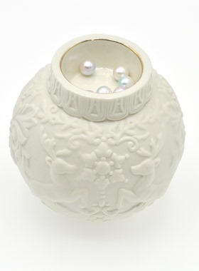 Serxia Lenox陶瓷瓷器象牙白圆形浮雕驯鹿装饰烛台摆件饰品收纳碟