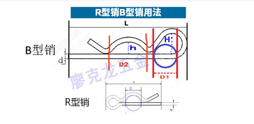 R型开口销B型波浪卡销发夹锁销插铁M1.2M1.6M2M2.5M3M4M5M6 - 图2