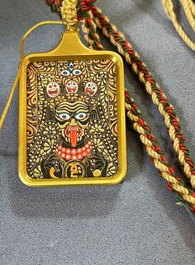 纯铜唐卡吊坠扎基拉姆前世今生景区寺院纪念品批发大黑天配饰牌