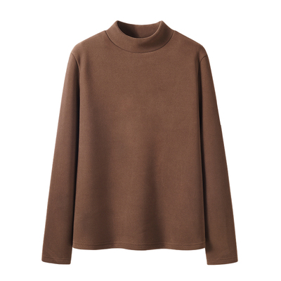 onemore半高领打底衫女双面磨毛