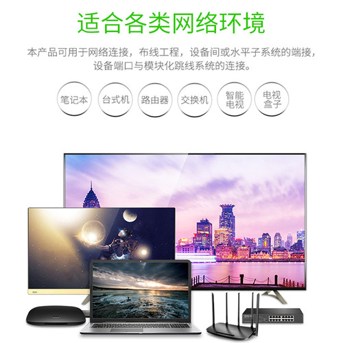 晶华六类千兆铜芯双屏蔽网线高速网络连接路由器电脑宽带成品跳线 - 图2