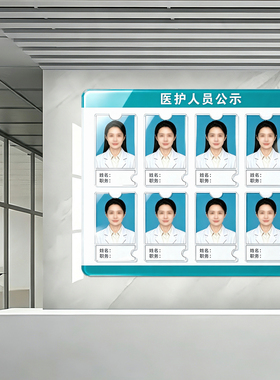 医务人员公示口腔诊所医院门诊展示栏形象照片医护信息一览表7210