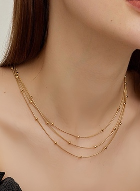 三层蛇骨锁骨链s925纯银