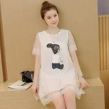 Модное платье, мини-юбка, длинная летняя кружевная юбка, короткий рукав, коллекция 2021, средней длины, свободный крой, популярно в интернете