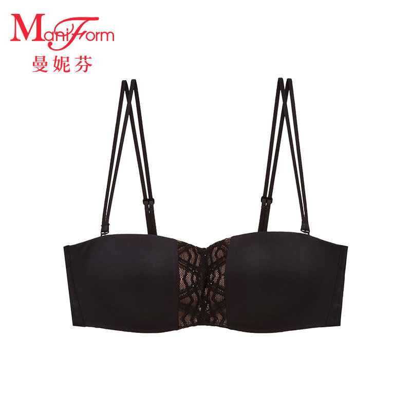 曼妮芬蕾丝半杯无钢圈女聚拢抹胸 曼妮芬文胸