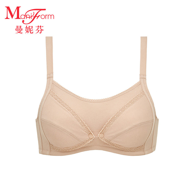 曼妮芬前开扣无钢圈哺乳薄棉款文胸 曼妮芬哺乳文胸