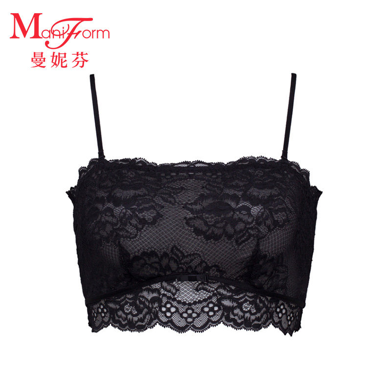 曼妮芬性感蕾丝百搭无杯防走光抹胸 曼妮芬抹胸