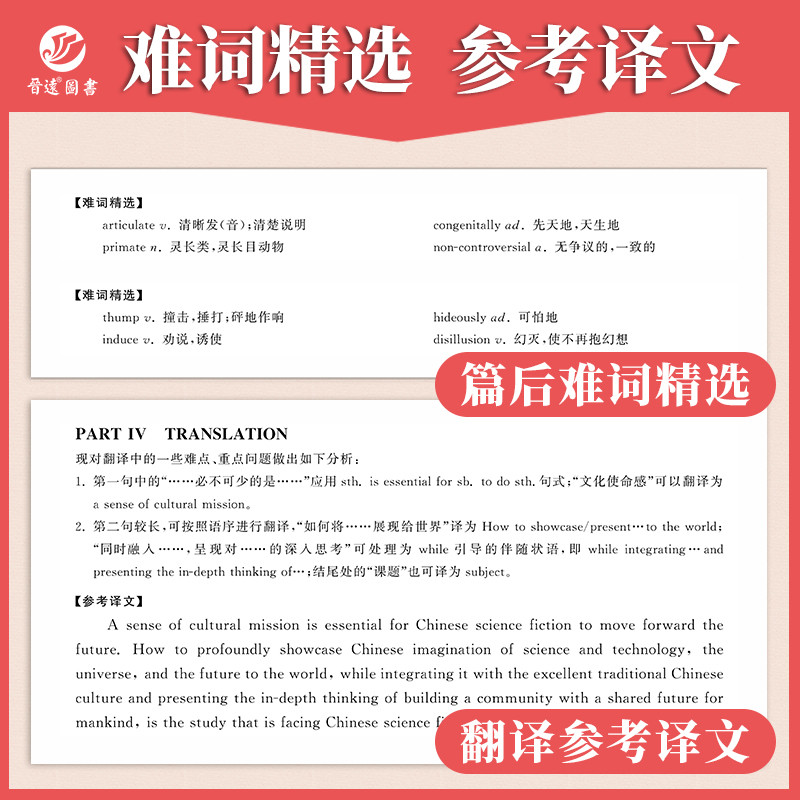 现货】晋远2025年英语专业八级TEM8考试真题真练2014-2024年10套历年真题试卷答案解析高频词汇英语专八刷题专8真题试卷活页练习题 - 图2