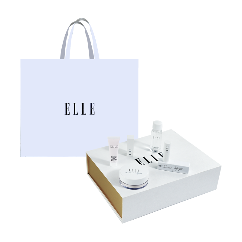 elle礼盒套装白色限定款妆前包装 ELLE化妆品彩妆套装