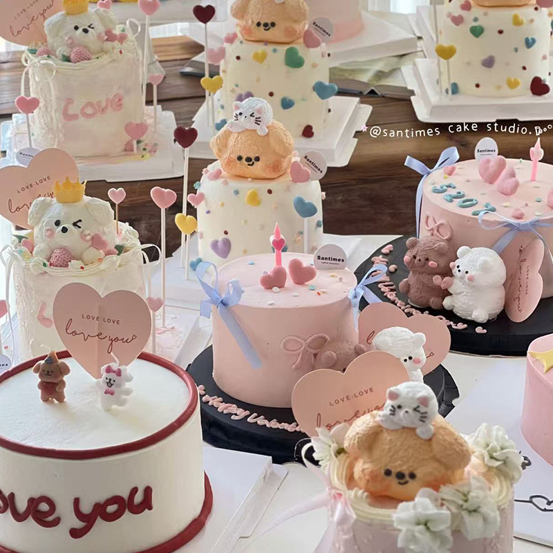 2.14网红情人节叠叠乐爱心抱抱小熊蛋糕装饰摆件love卡片装扮插件,淘宝优惠券,粉丝福利购,淘宝优惠卷