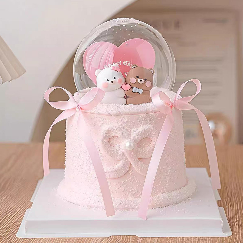 2.14情人节氛围感水晶球爱心抱抱熊蛋糕装饰摆件love卡片装扮插件,淘宝优惠券,粉丝福利购,淘宝优惠卷