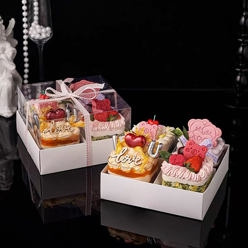 2.14情人节四宫格四拼甜品蛋糕装饰打包盒love我爱你蜡烛装扮摆件,淘宝优惠券,粉丝福利购,淘宝优惠卷