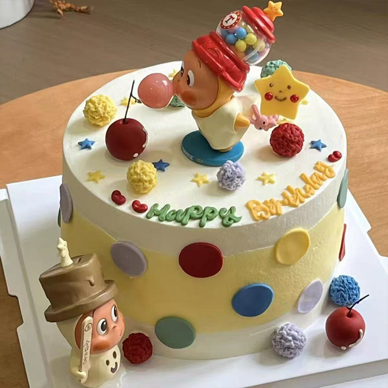 网红卡通可爱跷跷板星星人蛋糕装饰摆件儿童生日多彩小球甜品装扮,淘宝优惠券,粉丝福利购,淘宝优惠卷