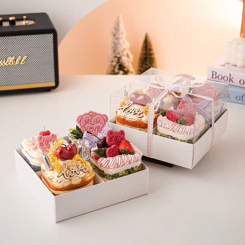 2.14情人节四宫格四拼甜品蛋糕装饰打包盒love我爱你蜡烛装扮摆件,淘宝优惠券,粉丝福利购,淘宝优惠卷