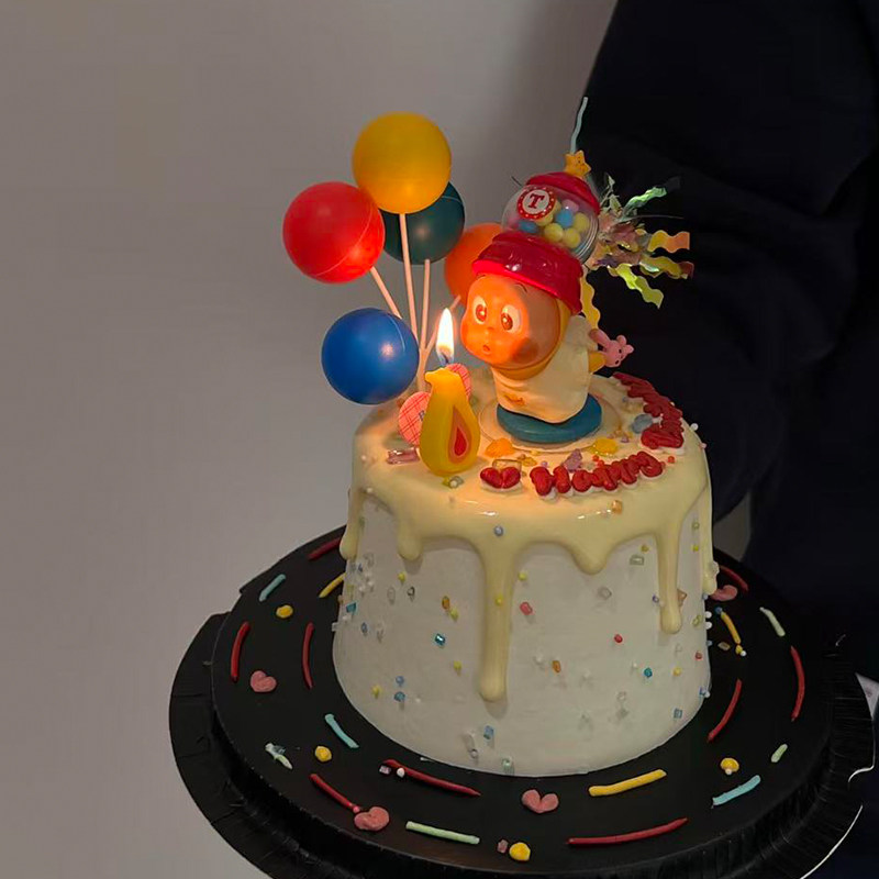 网红吹泡泡星星人蛋糕装饰摆件儿童生日派对气球数字蜡烛装扮插件,淘宝优惠券,粉丝福利购,淘宝优惠卷