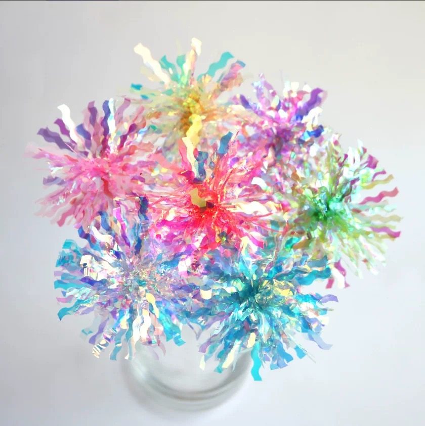 韩国ins风流苏炫彩镭射雨丝蛋糕装饰插件加密款礼花l七彩派对装扮,淘宝优惠券,粉丝福利购,淘宝优惠卷