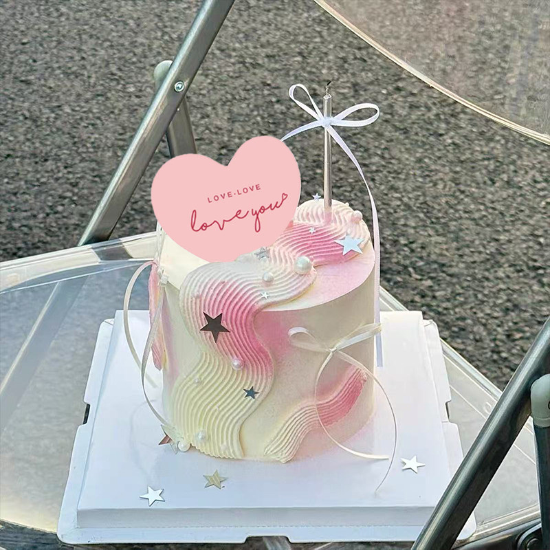 2.14情人节烂漫银色闪片五角星蛋糕装饰爱心love卡片烘焙装扮插件,淘宝优惠券,粉丝福利购,淘宝优惠卷