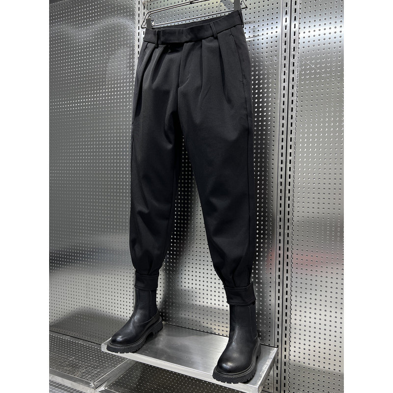 春秋魔术贴束脚裤男秋冬九分休闲西裤搭配马丁靴的裤子痞帅哈伦裤,淘宝优惠券,粉丝福利购,淘宝优惠卷