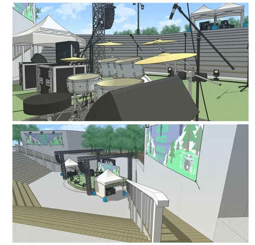 ACON 3D 网络漫画作家的乐队乐器合奏室现场演唱野外舞台背景 - 图3