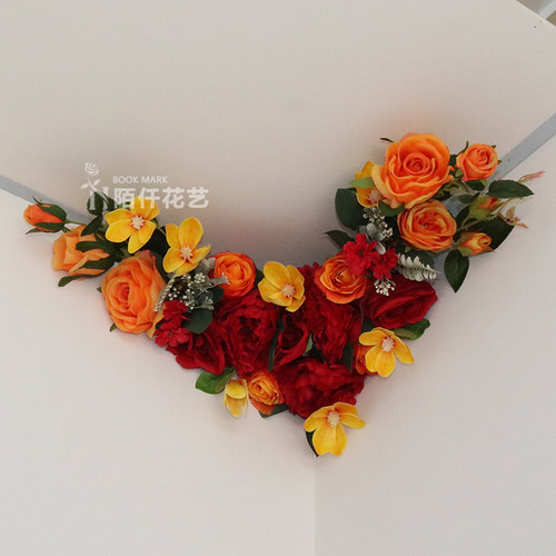 仿真花结婚婚房布置客厅卧室天花板房顶墙四角装饰花艺喜宴绢花 - 图1