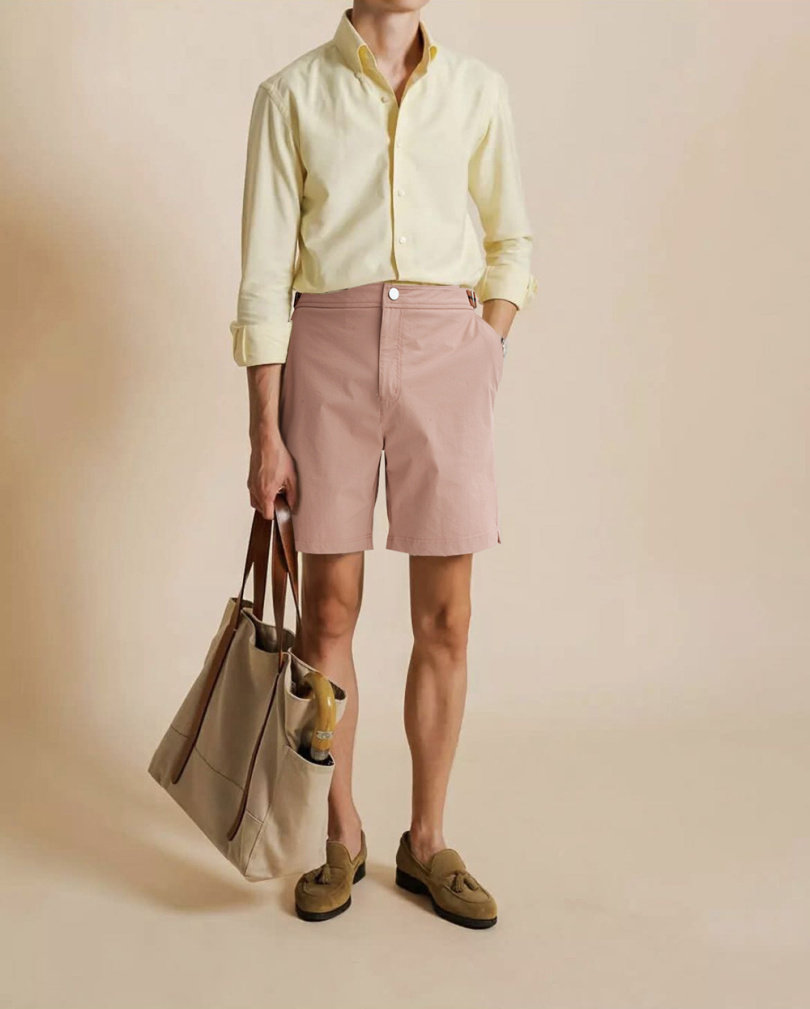 柜6250 意式轻奢撞色织带夏季男士高端透气耐磨时尚商务休闲短裤,淘宝优惠券,粉丝福利购,淘宝优惠卷