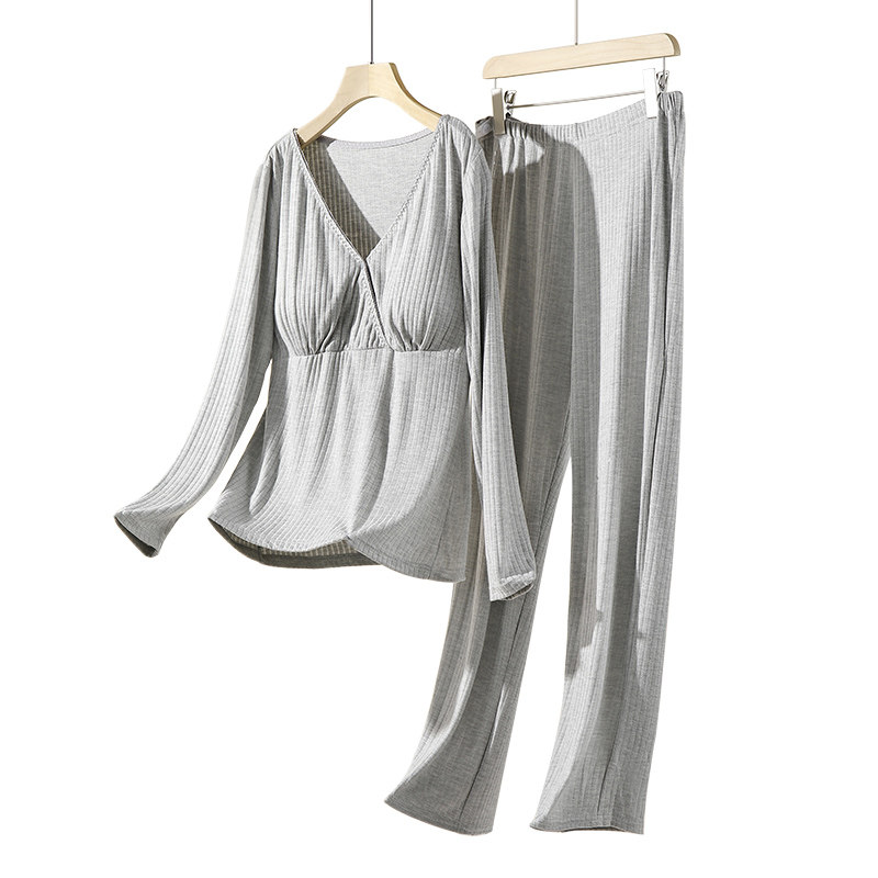 月子服春秋季孕妇怀孕期7月份睡衣 若恬家居服套装