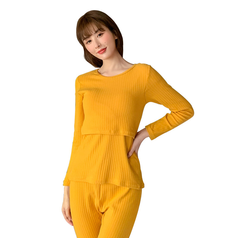 月子服纯棉春秋吸汗产后喂奶睡衣 若恬家居服套装