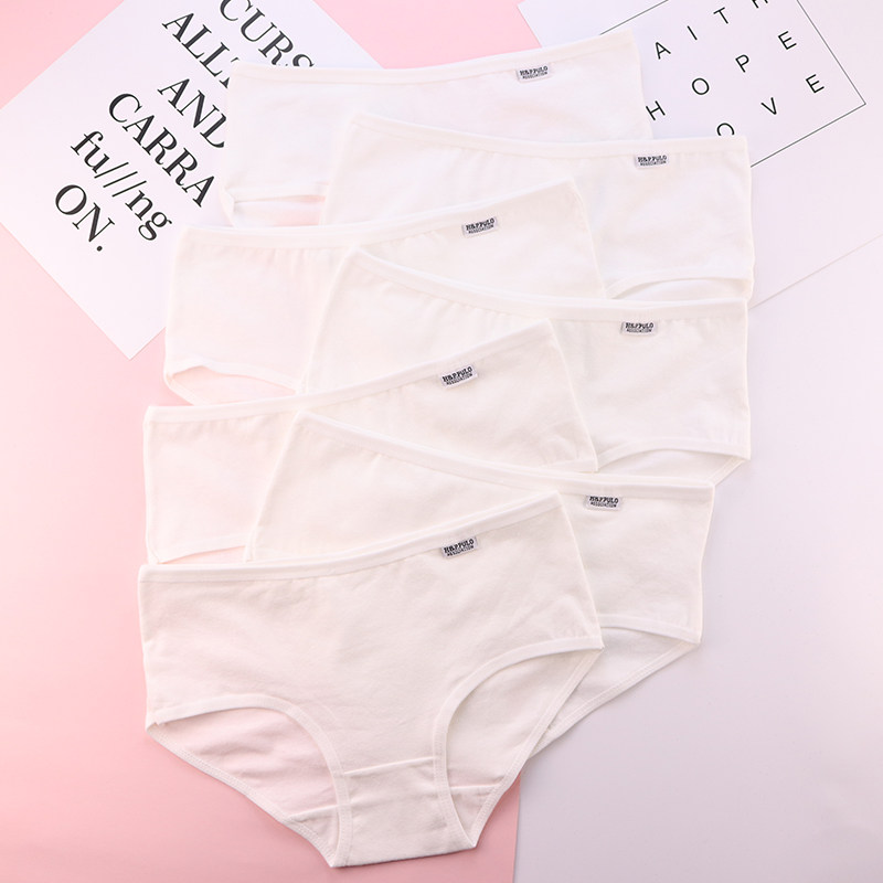 7条盒装纯黑白灰少女生内裤女全棉100％简约舒适中低腰纯棉三角裤,淘宝优惠券,粉丝福利购,淘宝优惠卷