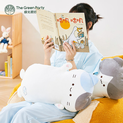 TheGreenParty三花猫咪抱枕女生睡觉靠枕毛绒玩偶靠垫枕公仔腰靠 - 图1