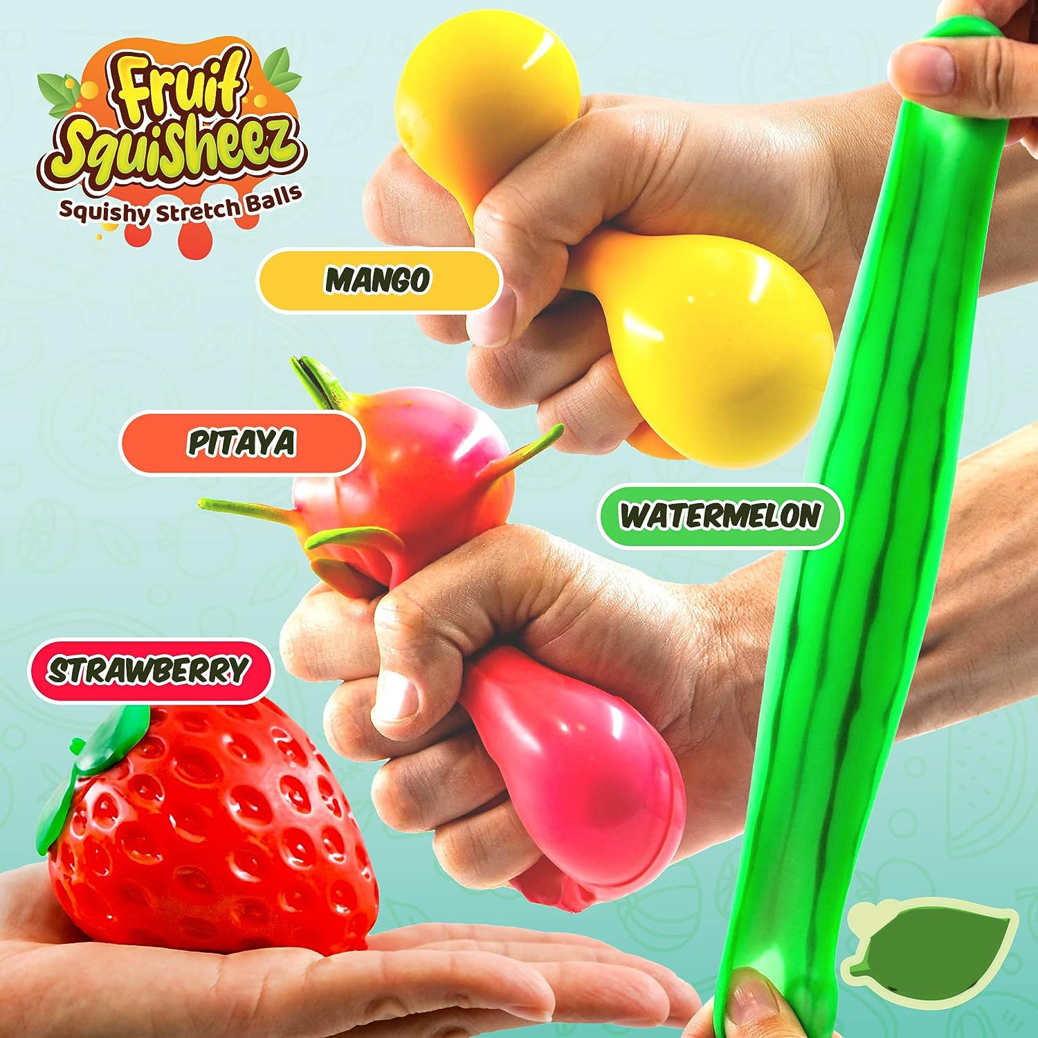 Squishy Fruit Stress Relief Balls Squeezing Stretch toys水果-图0