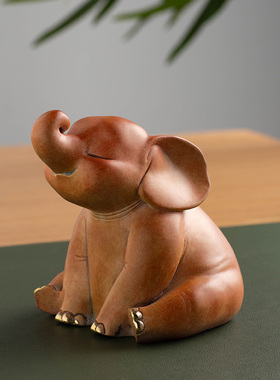 铜大象摆件一套五福临门客厅办公室工位桌面装饰吉象如意创意礼品