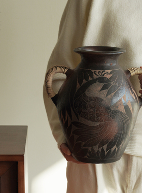 复古艺术装饰摆件陶罐花瓶陶器