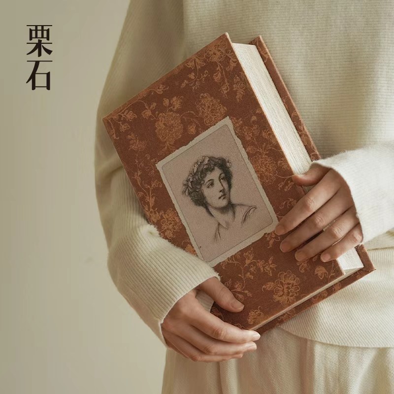 栗石【素月楪影】复古亚麻仿书本收纳盒摆件书房书柜桌面储物盒子,淘宝优惠券,粉丝福利购,淘宝优惠卷