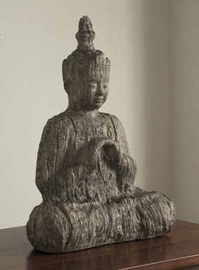 栗石侘寂风复古佛像雕塑摆件