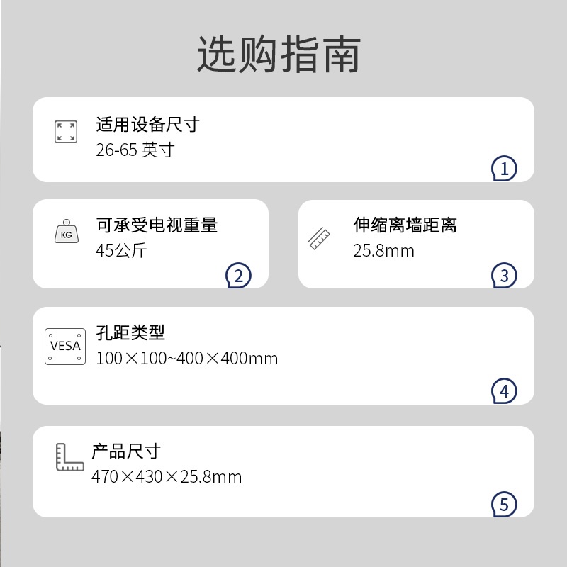 通用于小米电视挂架X50/A55/E65X/A/C/E43K/E43S/65寸挂墙支架子 - 图0