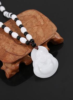 2026新品伸缩绳大白玉观音佛项链吊坠男女情女款厂家直供项链会销