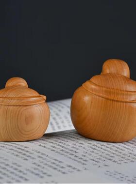 2026太行崖柏木雕摆件一团和气手把件弥勒桌面饰品男士随身把玩盘