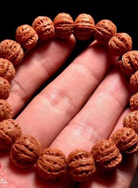 2026矮桩京八棱小核桃手串小尺寸文玩手链男盘玩桃胡龙纹桃核雕刻