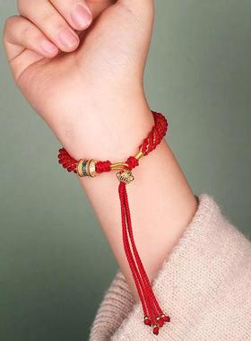 2026藏式手绳手搓棉守护 扎基拉姆棉绳 成品嘎乌盒手工本命年红绳