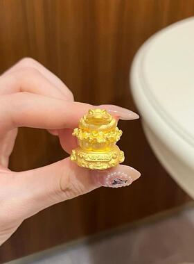 2026金色八方招财金蟾聚宝盆摆件客厅办公室桌面摆件送礼高级感大