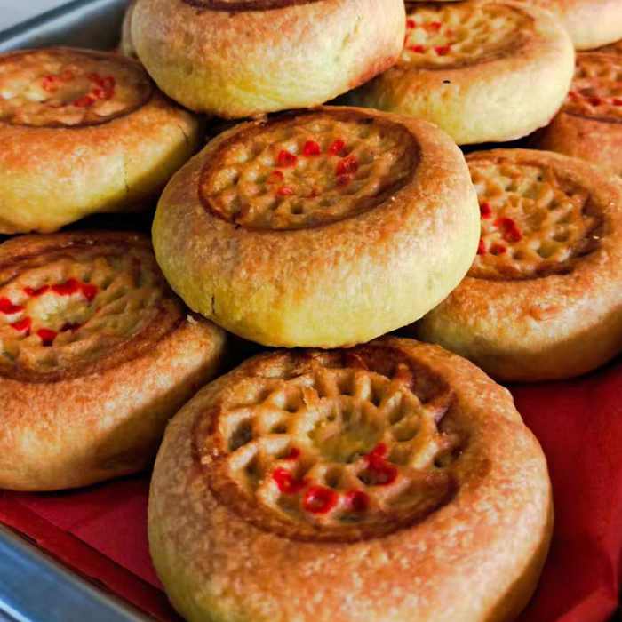 张家口张北胡麻油月饼 红糖白糖五仁月饼 麻油酥皮老式月饼 特产 - 图0