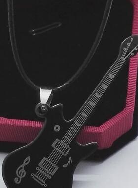 Fashion 316L Stainless Steel Guitar Necklace For Men Pendant