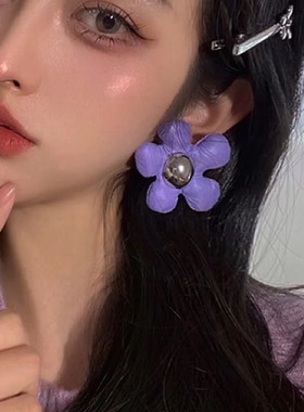 乘风2026唐艺昕同款秋冬海绵小花减龄发夹套装刘海边夹秋冬头饰女