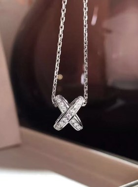 狙击蝴蝶岑矜陈妍希同款电镀交叉吊坠项链女轻奢个性X型锁骨链女