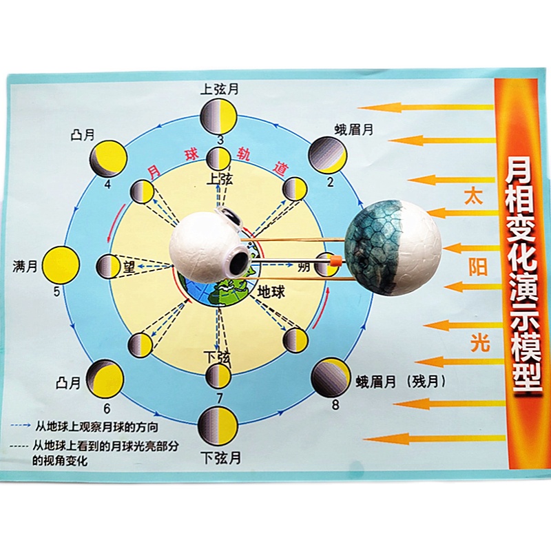 月相变化演示模型学生DIY手工小制作发明科学实验自制地理教具-图3