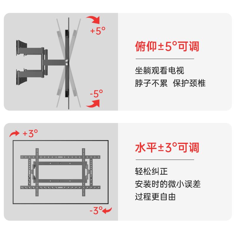 通用超薄电视机挂架伸缩旋转壁挂架于TCL康佳75-85-98英寸98Q10G-图1