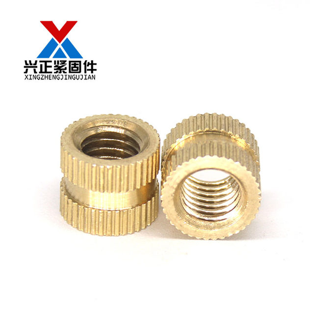Injection molded knurled copper flower female copper insert